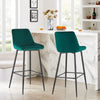 2X Modern Bar Stools Velvet Breakfast Stool Kitchen Pub Chair Metal Leg