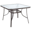 2/4/6 Seater Outdoor Garden Patio Brown Furniture Set Glass Table+Folding Chairs