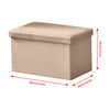 Fabric Foot Rest Stool Storage Box Storage Cube Footstool Pouf Bench Home Khaki