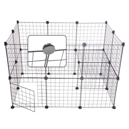 23 Panels Pet Fence DIY Dog Play Pen Puppy Rabbit Playpen Enclosure Metal Cage