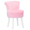 Plush Fluffy Dressing Table Stool Vanity Makeup Chair Scroll Back Padded Seat