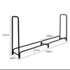 8FT Firewood Log Rack Heavy-Duty Tubular Steel Wood Storage Holder Non-slip Pads
