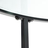 Modern Glass Coffee Table Round Side Table w/ Metal Frame for Home LivingRoom UK