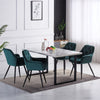 1.5M Dining Table/Velvet Dining Chairs Set Metal Legs Dining Room Kitchen Office