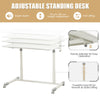 Height Adjustable Laptop Table Mobile Sit Stand Converter Lifting Desk W/ Wheels