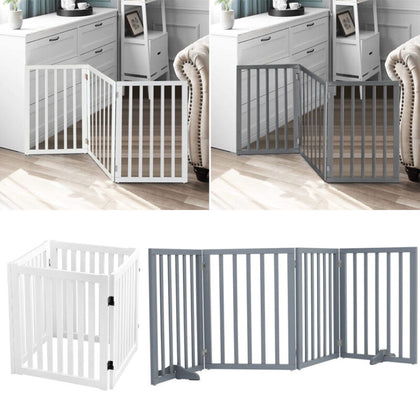 Folding Puppy Dog Play Pen Gate Fence Safety Barrier Pet Divider Free Standing
