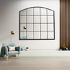 Large Arched Window Mirror Metal Frame Indoor Outdoor Living Room Décor Mirrors