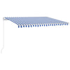 Manual Retractable Awning with 400x350 Blue and White F5A4