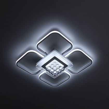 Modern LED Ceiling Light LivingRoom Ceiling Lamp White 4-Square Chandelier Lamp