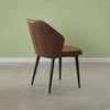 2/4/6pcs Dining Chairs Set Faux Leather Seat Back Metal Legs Kitchen Chair
