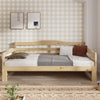 Sofa Bed Day Bed 3ft Single Bed with Trundle King Size Wooden Bed Frame Nature
