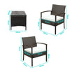 3pcs Garden Patio Furniture Outdoor Rattan Effect Set Coffee Table + 2 Chairs