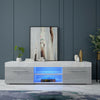 Modern TV Unit Cabinet Stand Storage High Gloss Drawers Doors & LED Lights