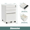 Mobile File Cabinet 3-Drawers Stationeries Storage Organiser Unit with Lock