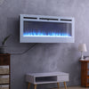 Electric Fire Fireplace Wall/Recessed 12 LED Lights Flame Lighting Living Room