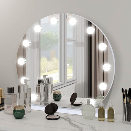 Hollywood Style Large Makeup Mirror Dimmable Vanity Light Mirror 12 LED Bulbs