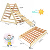 Wooden Kids Climbing Triangle Ladder Training Climber with Ramp for Children