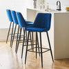 2X Modern Bar Stools Velvet Breakfast Stool Kitchen Pub Chair Metal Leg