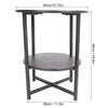 2-Tier Round Side End Table Metal Wood Coffee Tea Sofa Desk For Home Living Room