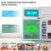 90 L Compact Refrigerator Double Door Cooler Fridge with Removable Glass Shelves