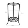 2 Tier Metal Plant Pot Stand Holder Flower Display Shelf Garden Indoor Outdoor