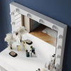 Dressing Table White Vanity Set Makeup Desk with Stool Mirror Drawer LED Lights
