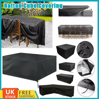 UK Garden Patio Furniture Cover Waterproof Outdoor Rattan Table Cube Seat Covers