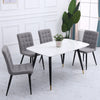4 x Velevt Upholstered Dining Chairs High Back Kitchen Padded Seat w/ Metal Legs