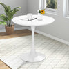 Modern Tulip Dining Table 80cm Round Kitchen Table w/Metal Pedestal for 4 People