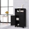 Bathroom Floor Cabinet Wooden Storage Cupboard with Adjustable Shelf & Doors