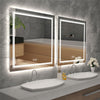 800x800mm Illuminated Bathroom Mirror Dimmable LED Light Vanity Makeup Anti Fog