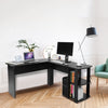 L-shaped PC Computer Desk Corner Table Workstation Home Office w/ Shelves