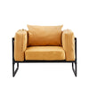 New Faux Leather Sofa Arm Chairs 1 Seat Metal Legs Padded Cushion Living Room