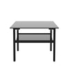Rectangle Black Glass Coffee Table Clear Coffee Table Living Room Furniture MA