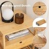 Bamboo Nightstand Bedside Table Modern Side Table Storage Cabinet w/Drawer