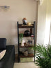 Industrial Ladder Bookcase 4 Tier Rustic Shelving Unit Metal Plant Storage Stand