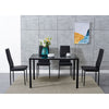 105cm 120cm Glass Dining Table and 4 /6 Padded Chairs Set Home Kitchen Furniture