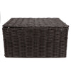 3x Weave Basket Storage Cabinet Chest Drawers Storage Box Bedroom Brown