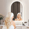 Illuminated LED Bathroom Mirror with Demister Sensor Clock Temperature Display