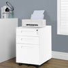 3 Drawers Mobile Filing Cabinet Office File Storage w/ 5 Wheels Rolling Lock QW