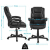 Executive Office Chair Lumbar Support Adjustable PU Leather Computer Desk Chair