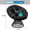 Rattan Papasan Chair Swivel Moon Round Leisure Chair Glider Deep Seat w/Cushion