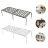 2 Tier Adjustable Corner Kitchen Plate Rack Cupboard Shelf Insert Holder Storage