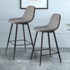 Pair of Bar Stools Dining Room Kitchen High Dining Chairs Padded Seat Back Grey