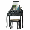 Vanity Table Set Make up Dressing Table Desk Cushioned Stool W/ Rotating Mirror