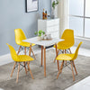 4x Retro Yellow Lounge Office Chair Dining Chairs Wooden Legs Kitchen Commercial