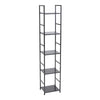 5 Tier Bookcase Bookshelf Industrial Retro Wooden Storage Shelf Metal Frame