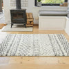 Ivory Cream Aztec Shaggy Rug | Small Large Living Room Rugs | Tribal Hall Runner
