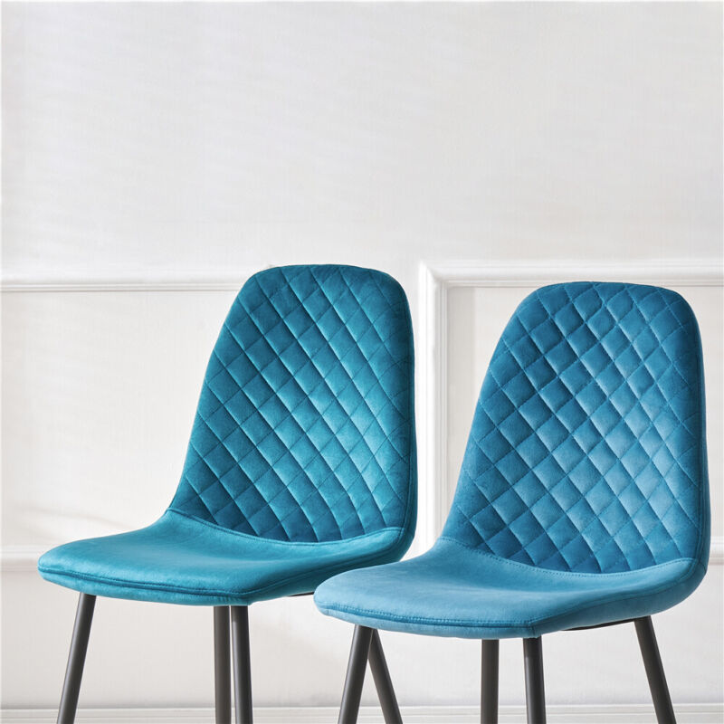 Blue suede on sale dining chairs