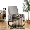 Modern Rocking Chair Upholstered Fabric Armchair Linen Padded Seat Rocker Chair